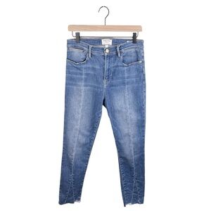 Frame Denim Le High Skinny Jeans Size 30 Front Triangle Gusset Ankle Tizi Wash